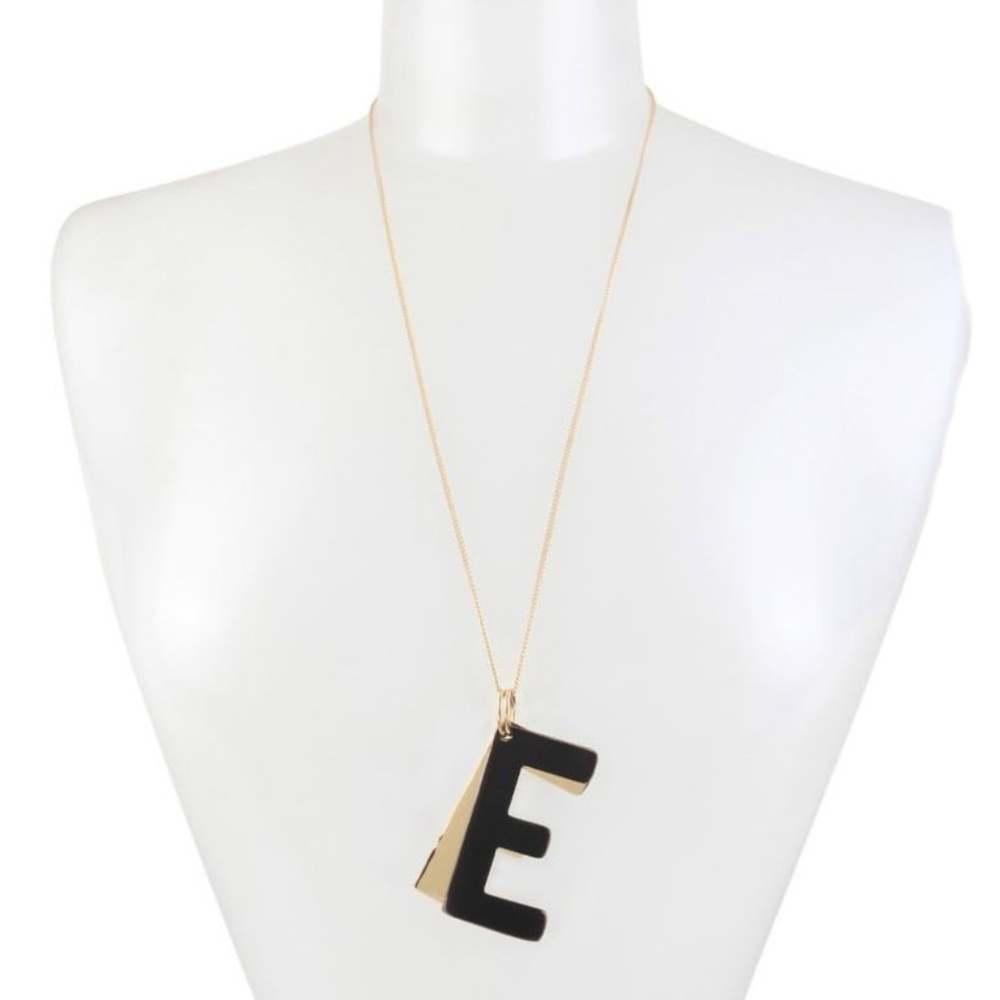 Say My Name Letter E Double Pendant Necklace NEW